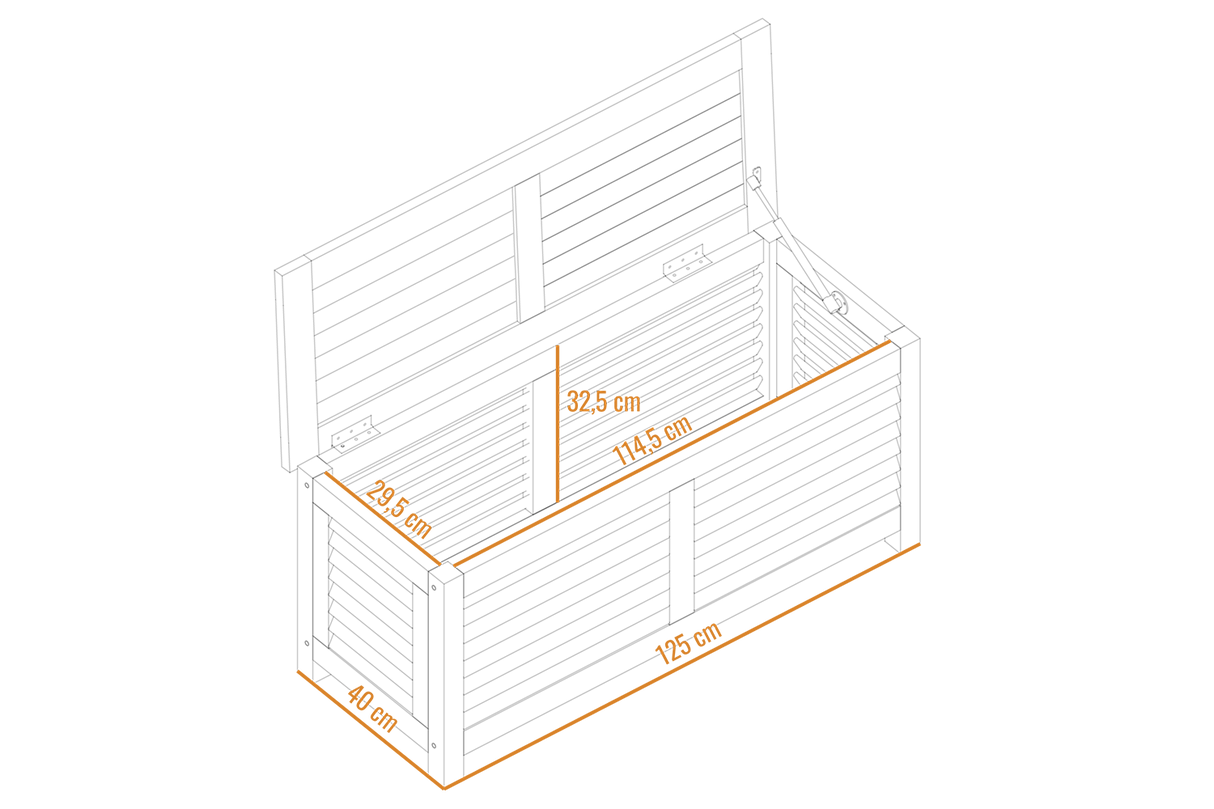Agnes teak storage bench 125 cm