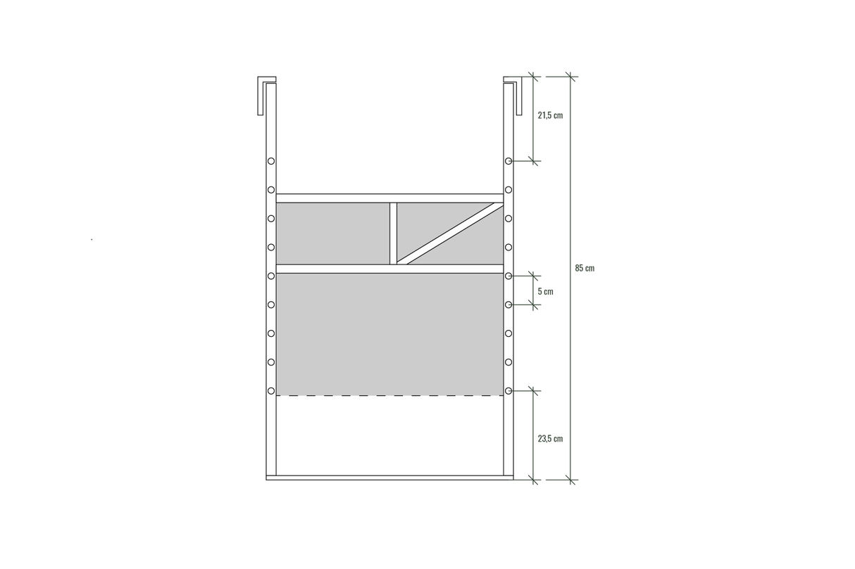 Alma teak hanging table with drying rack 80 x 60 cm