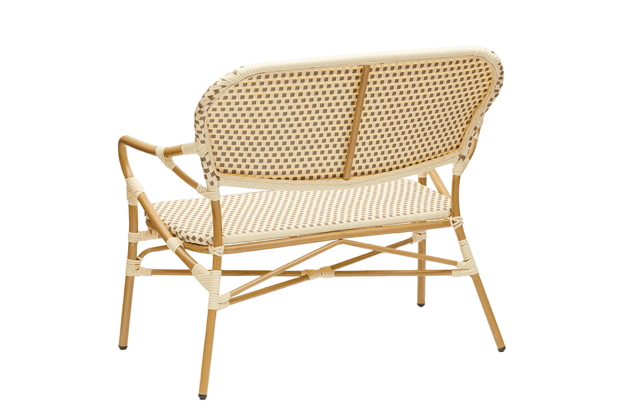 Babette café bench in French weave 108 cm