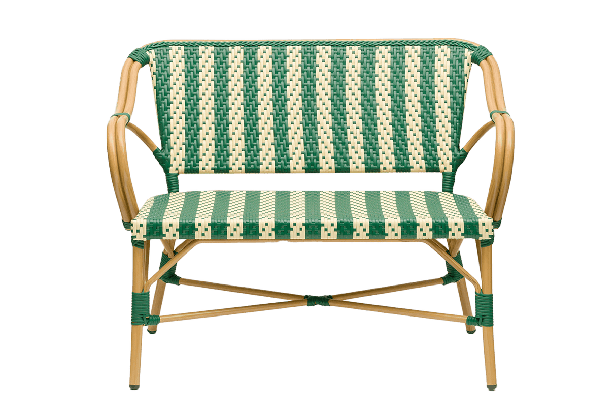 Claire café bench in French weave 108 cm