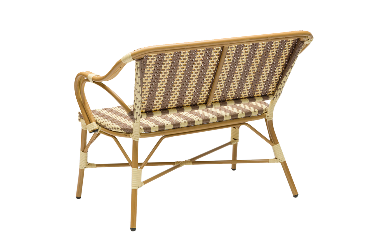 Claire café bench in French weave 108 cm