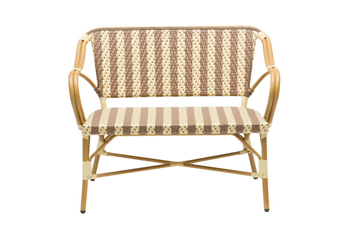 Claire café bench in French weave 108 cm