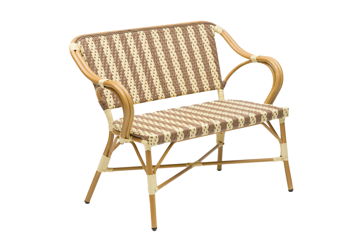 Claire café bench in French weave 108 cm