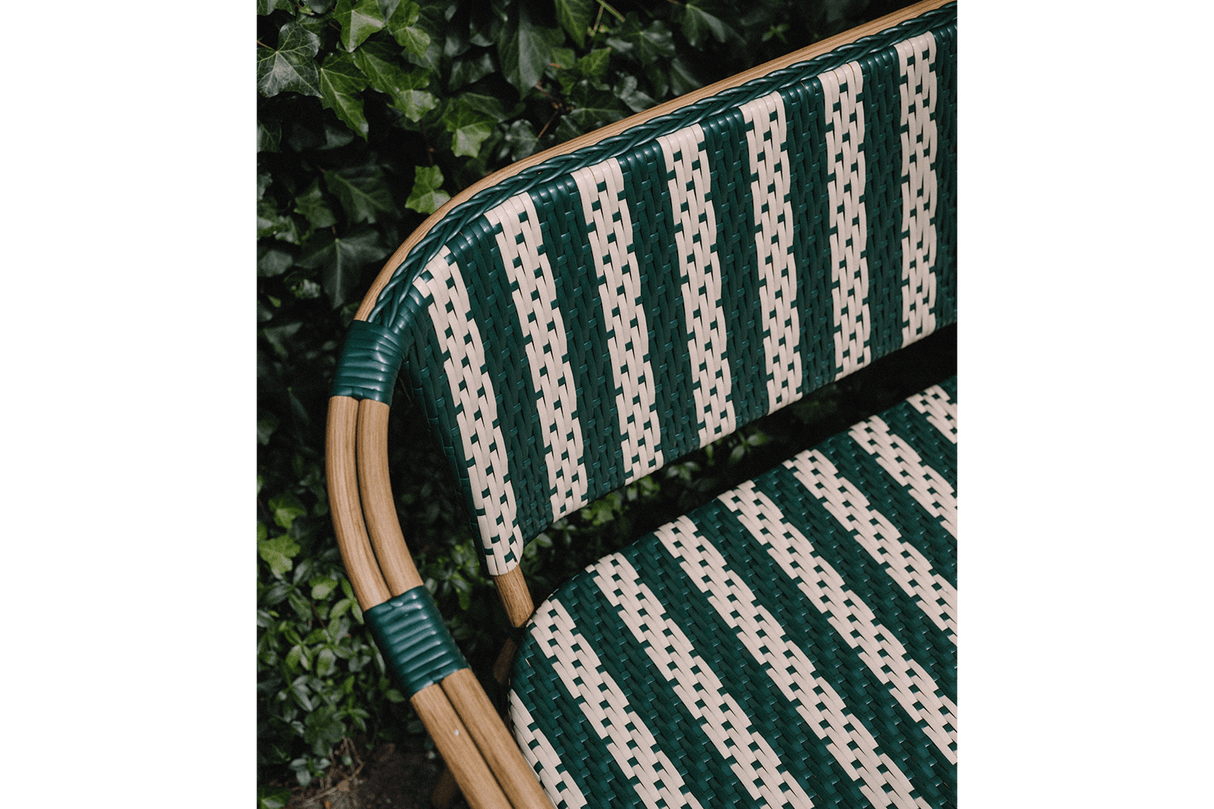 Claire café bench in French weave 130 cm