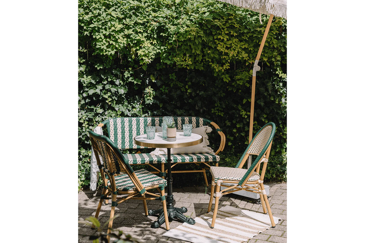 Claire café bench in French weave 130 cm