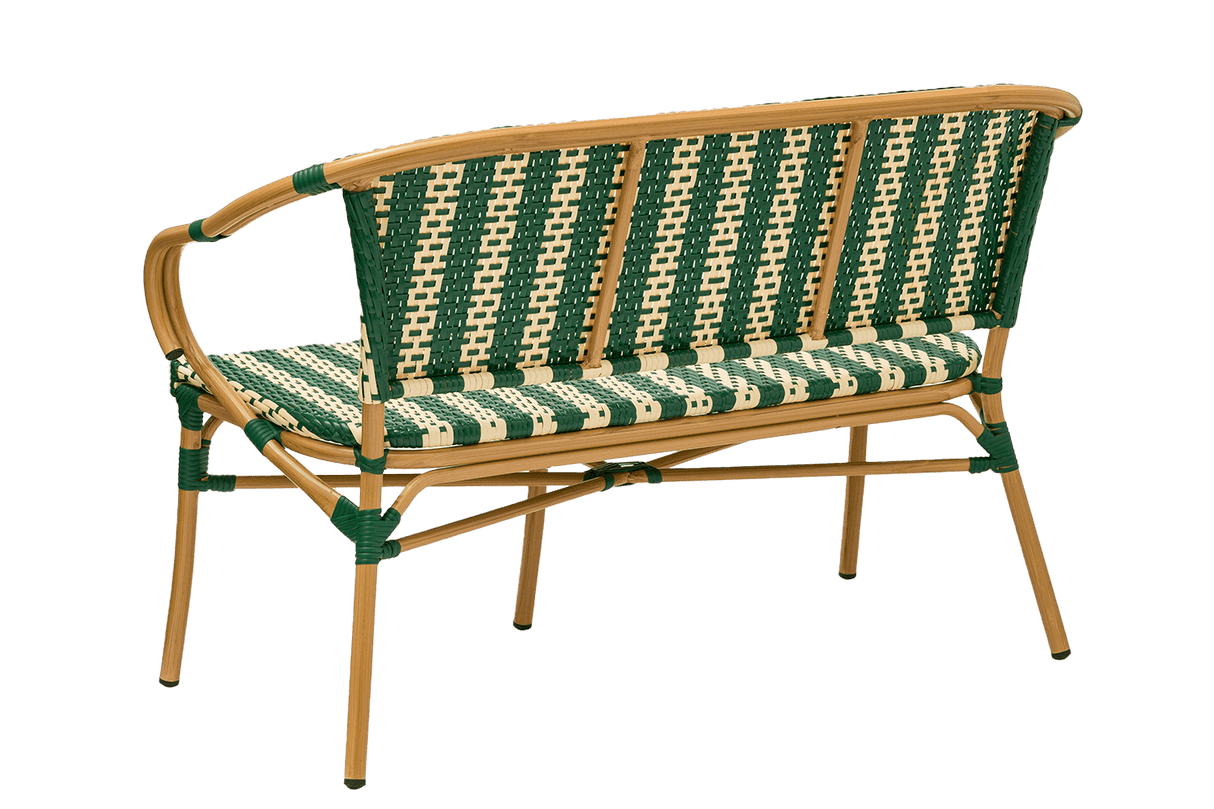 Claire café bench in French weave 130 cm