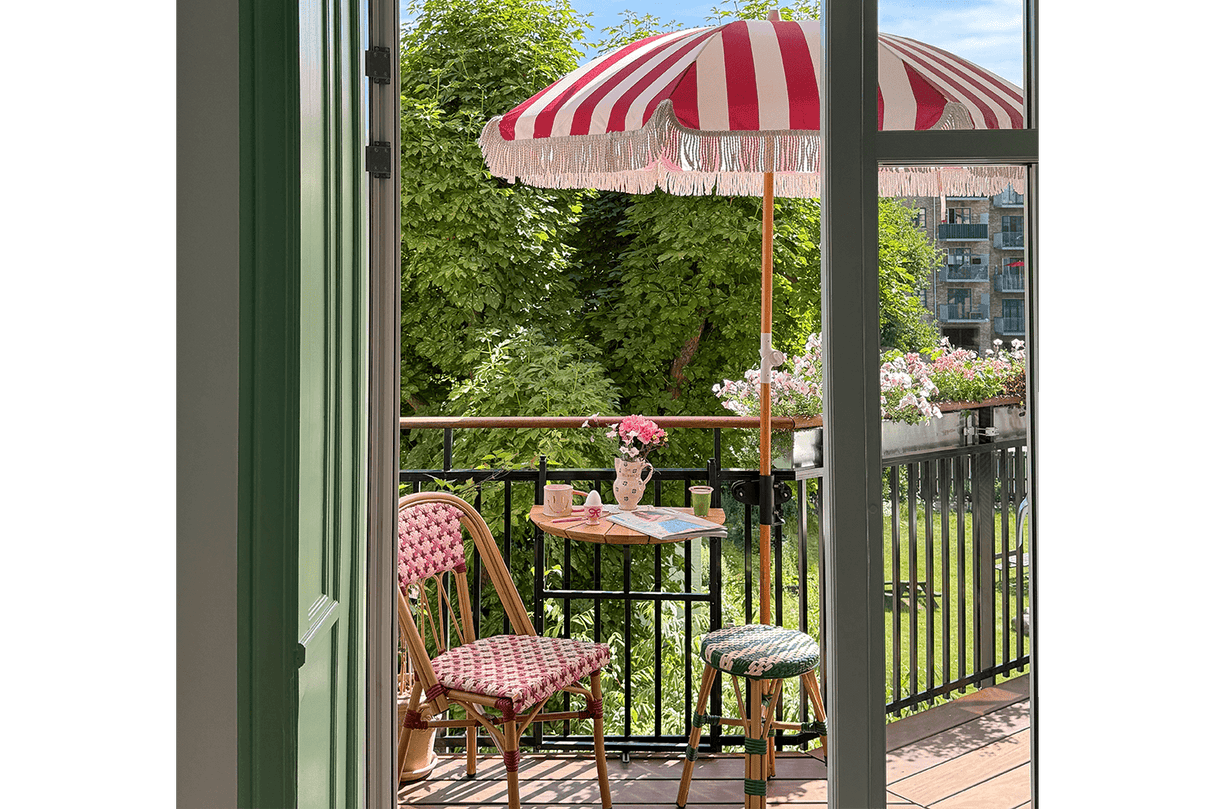 Stine stripe parasol with tilt Ø155 / Ø180 cm