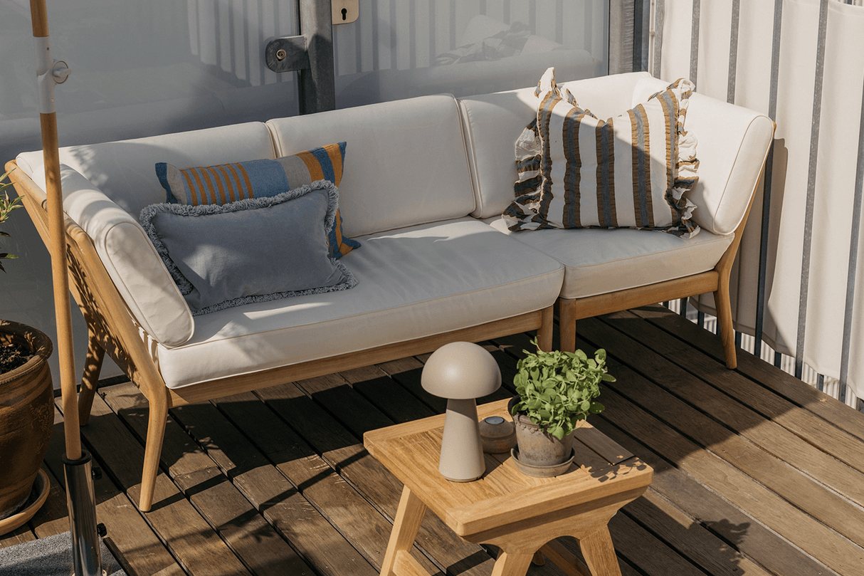 Sienna teak high back lounge sofa - corner