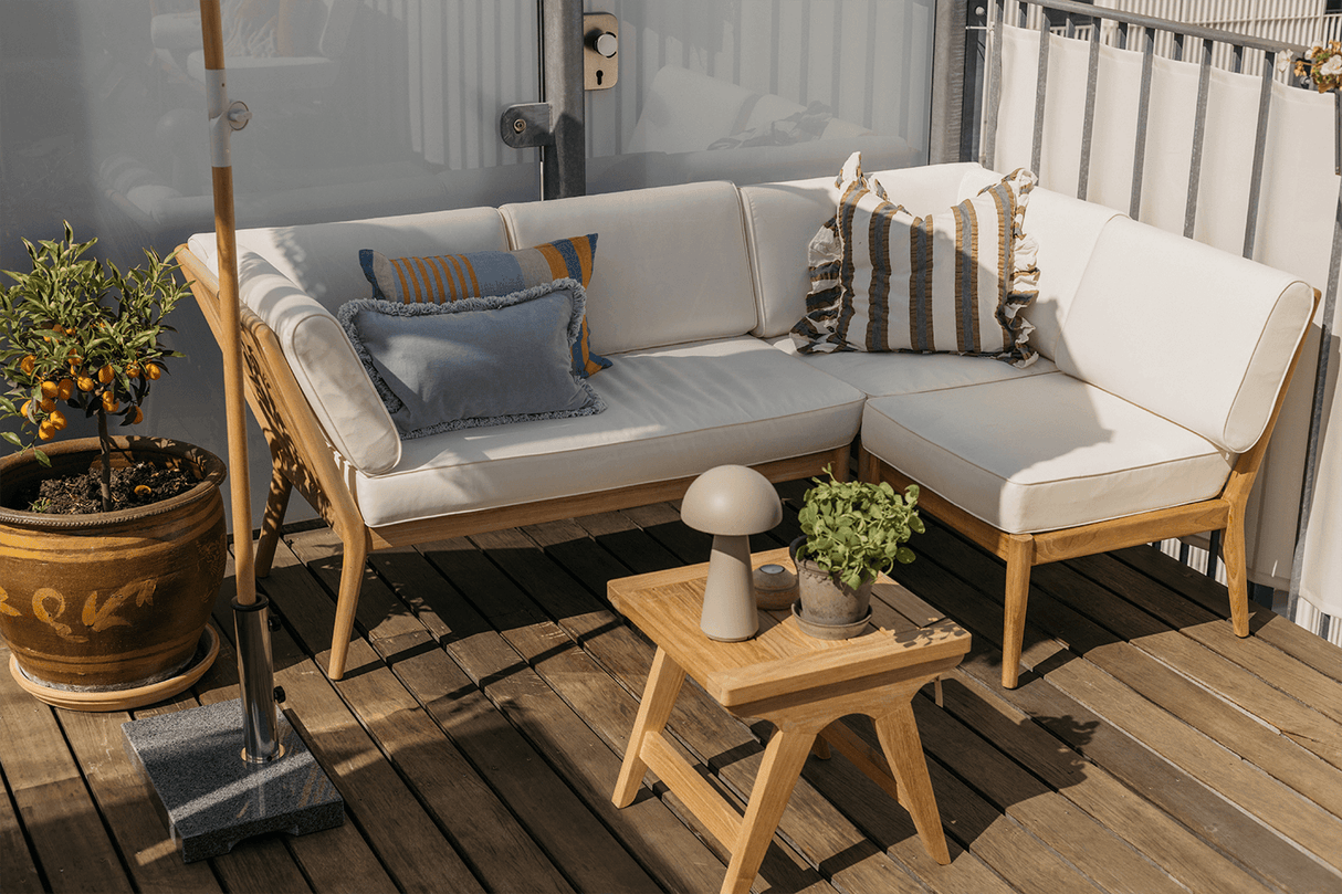 Sienna teak high back lounge sofa - left