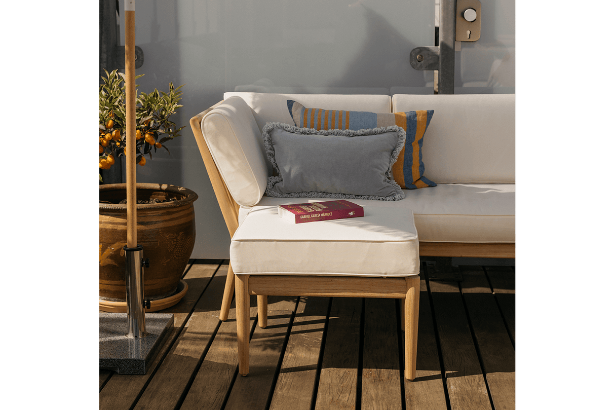 Sienna teak pouf / table