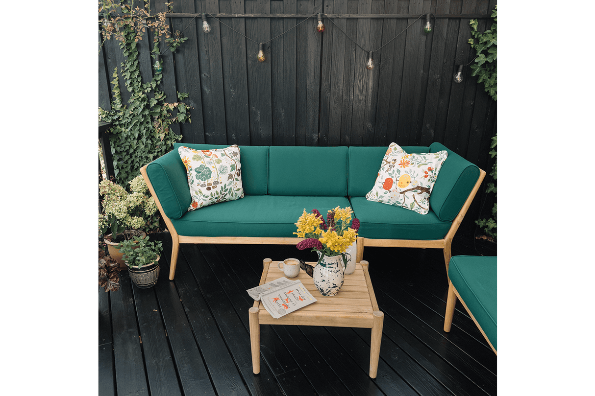 Sienna teak high back lounge sofa - corner