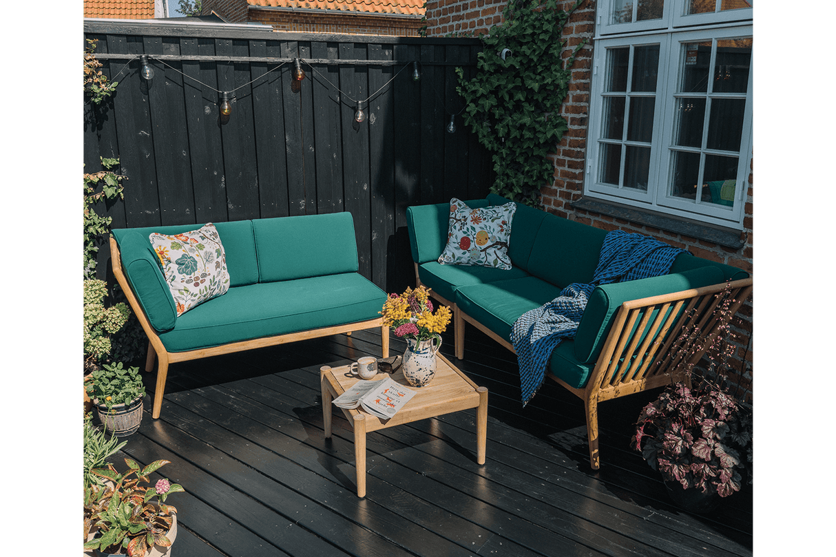 Sienna teak high back lounge sofa - right