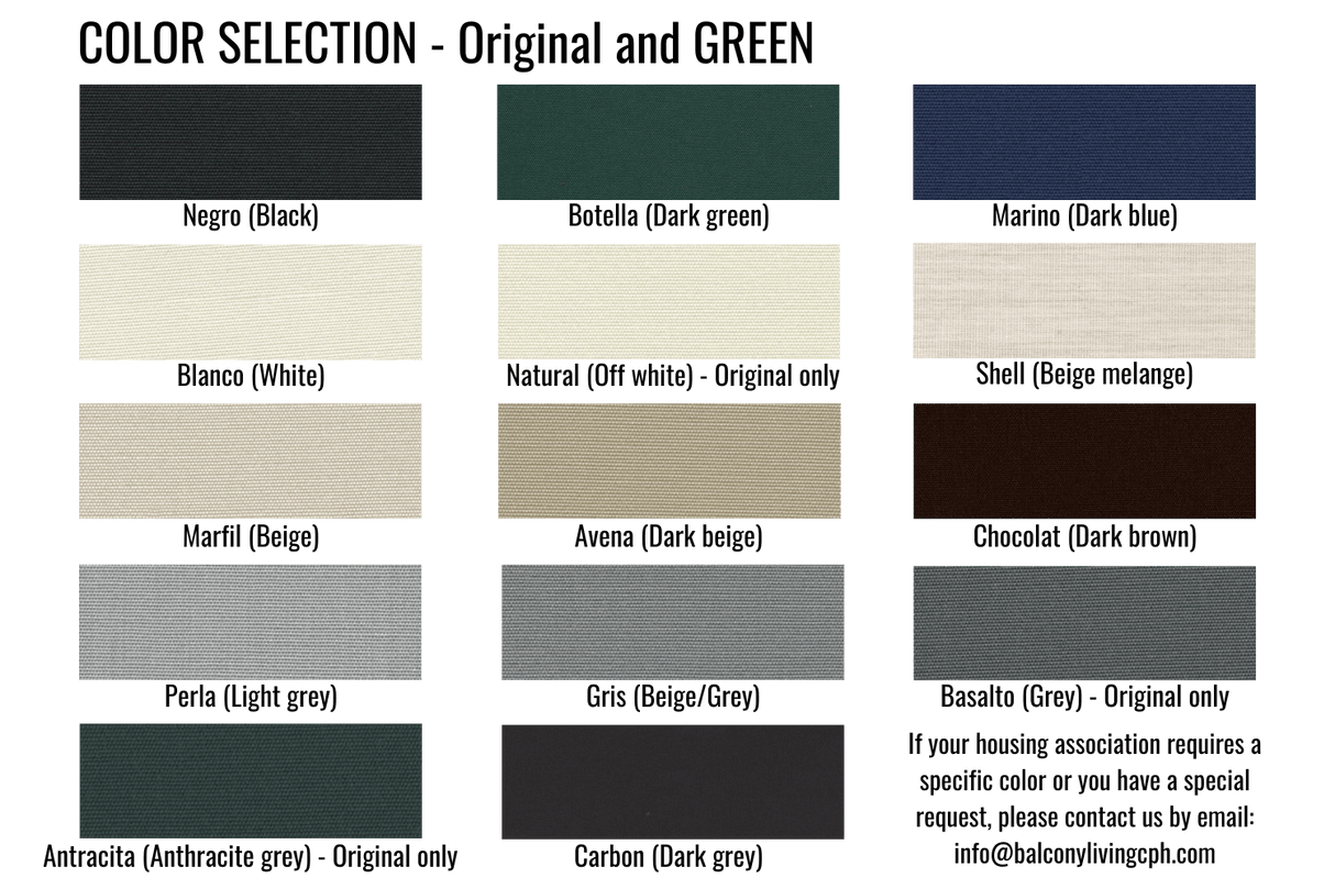 Balcony sunshades made to measure - Fabric with a 10-year warranty