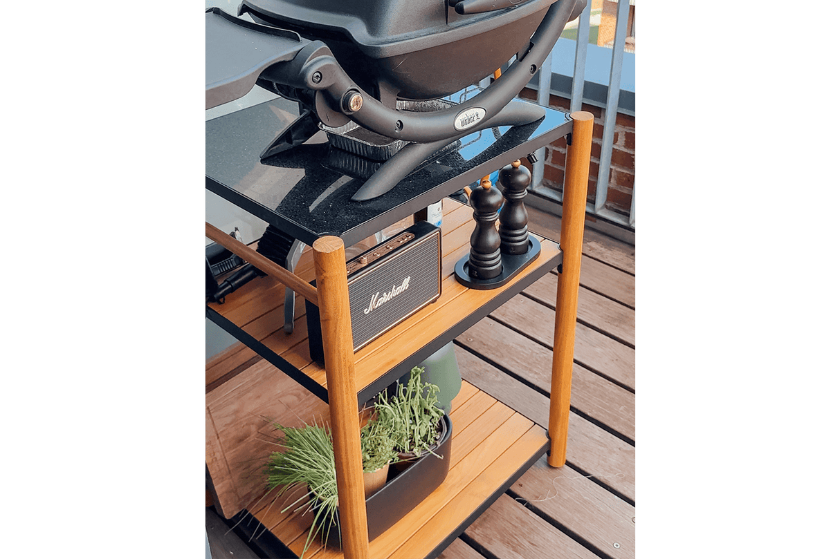 Dora teak barbecue table with granite top 60 x 50 cm