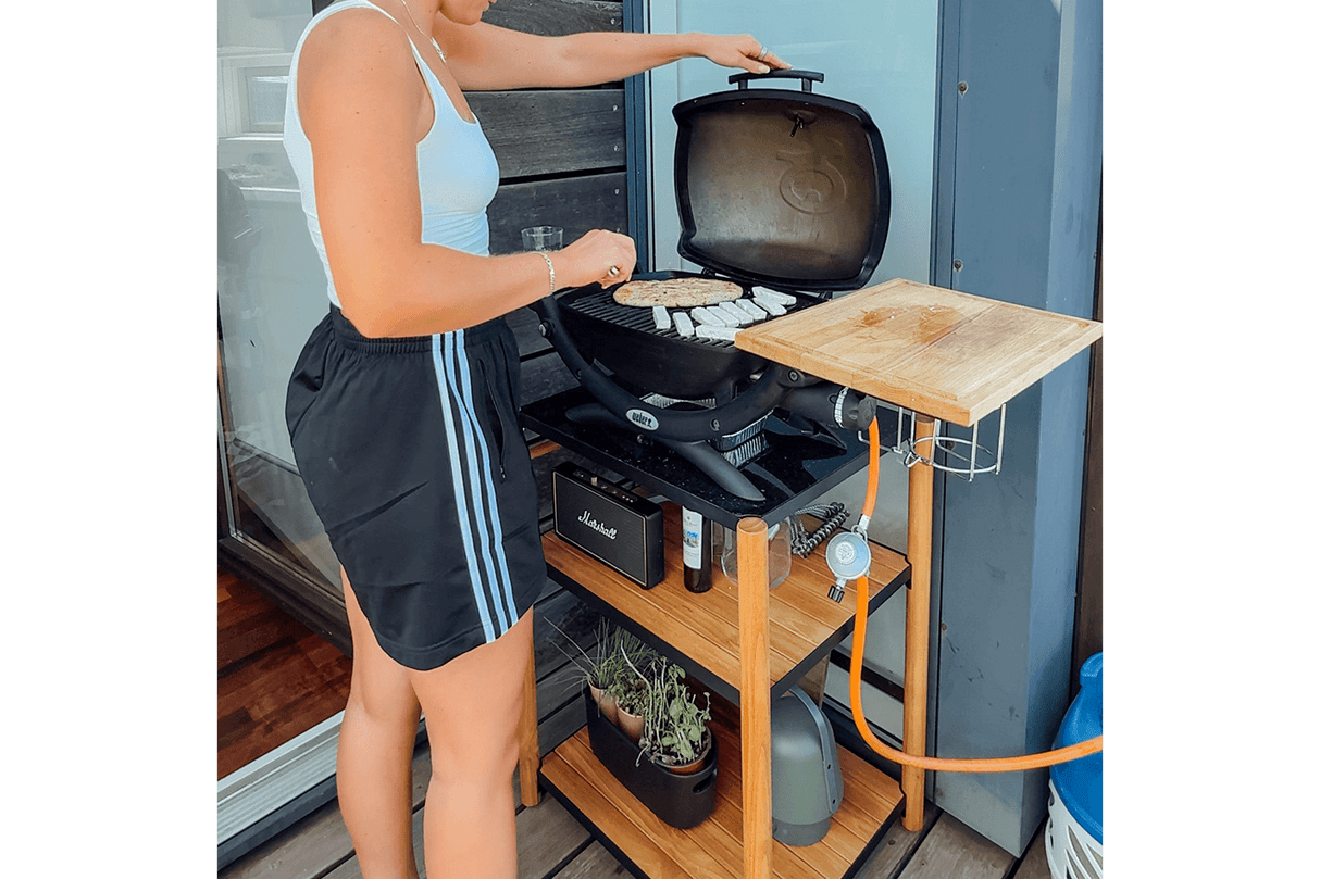 Dora teak barbecue table with granite top 60 x 50 cm