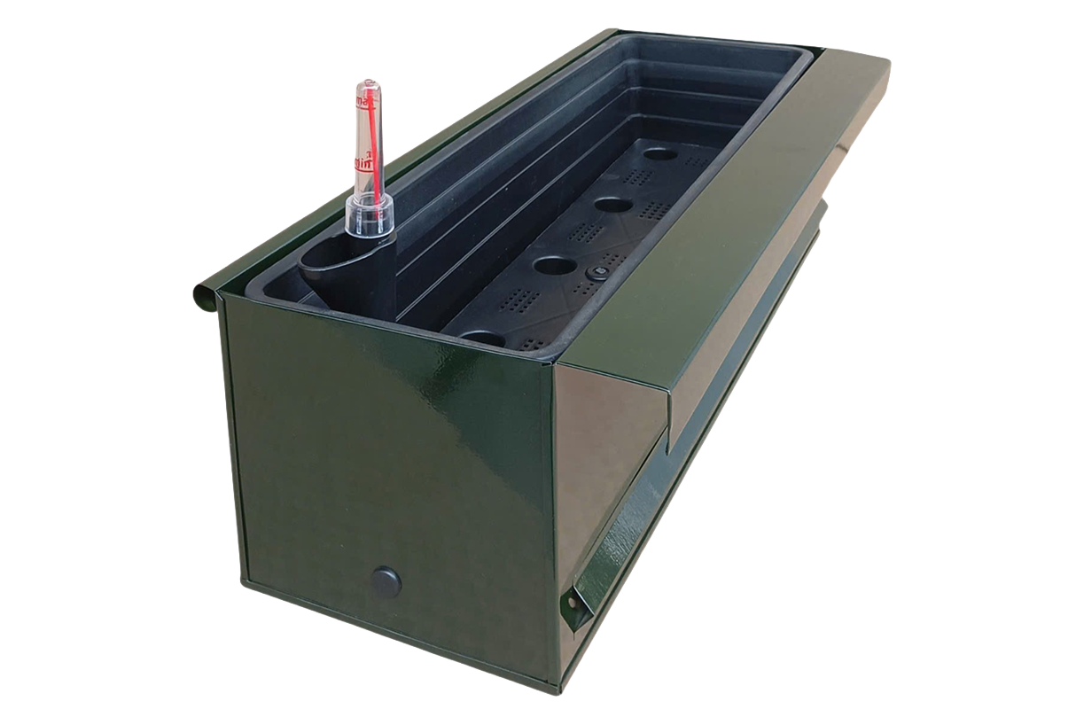 Esther green balcony flower box with self-watering system 60 / 80 cm