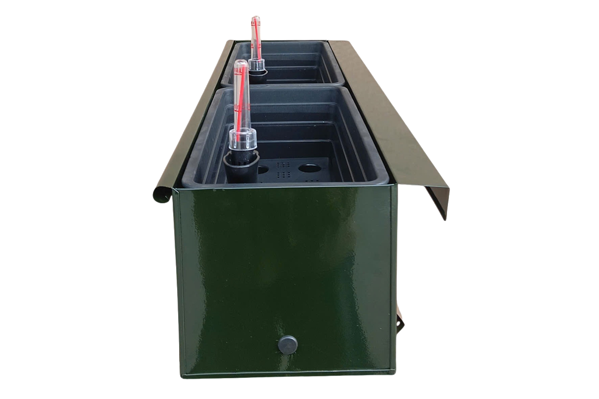 Esther green balcony flower box with self-watering system 60 / 80 cm