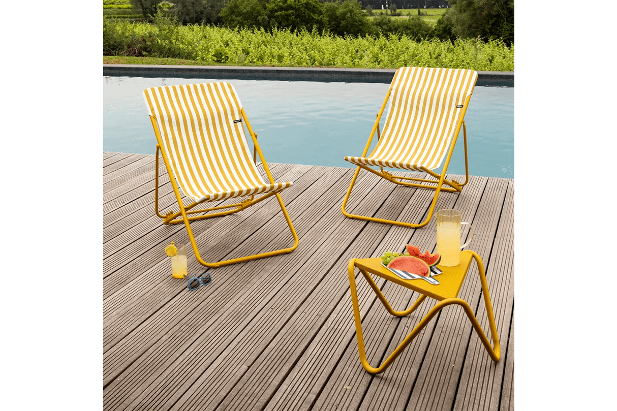 Maxi transat airlon striped deckchair