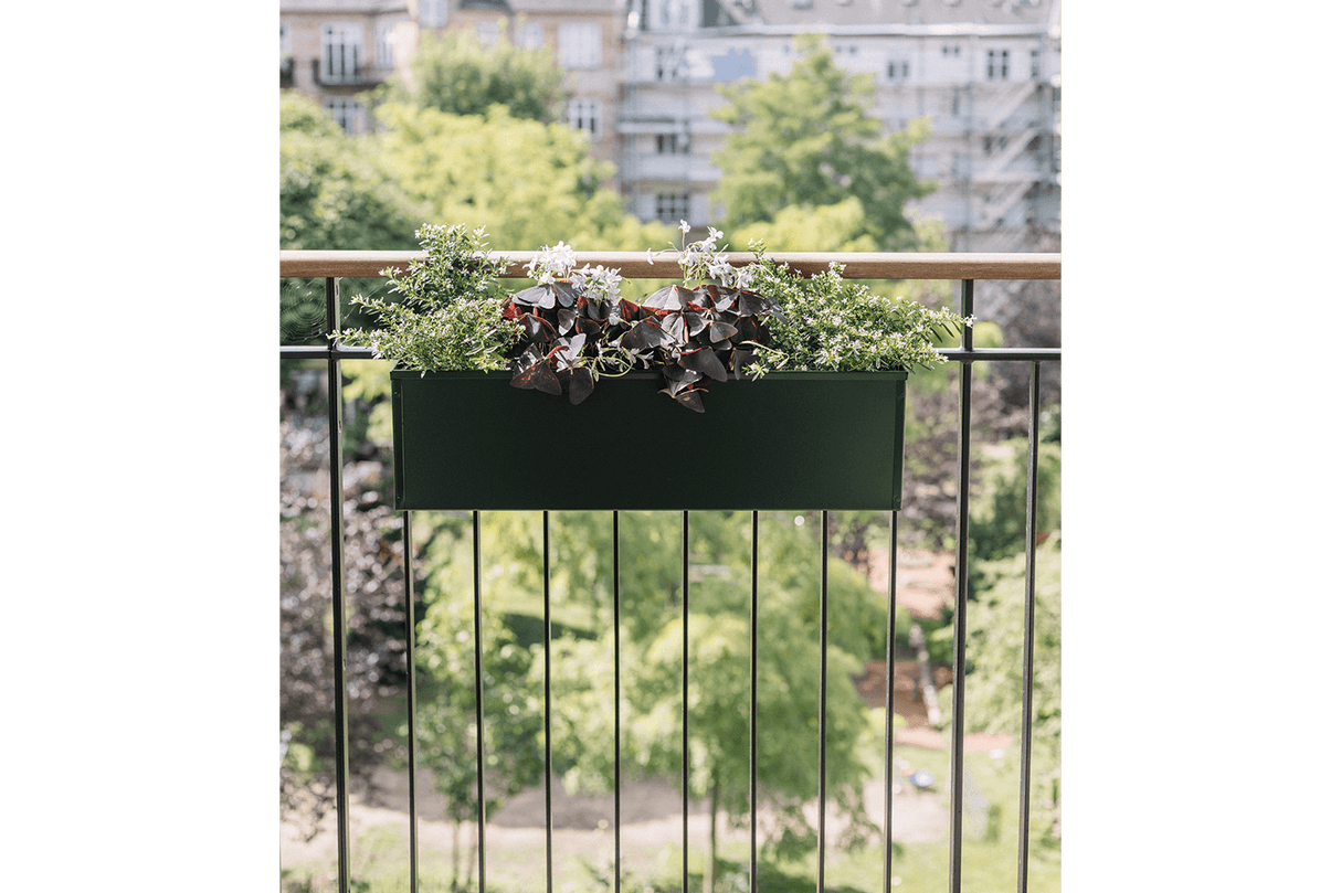 Liva dark green balcony flower box with self-watering system 60 / 80 / 100 cm