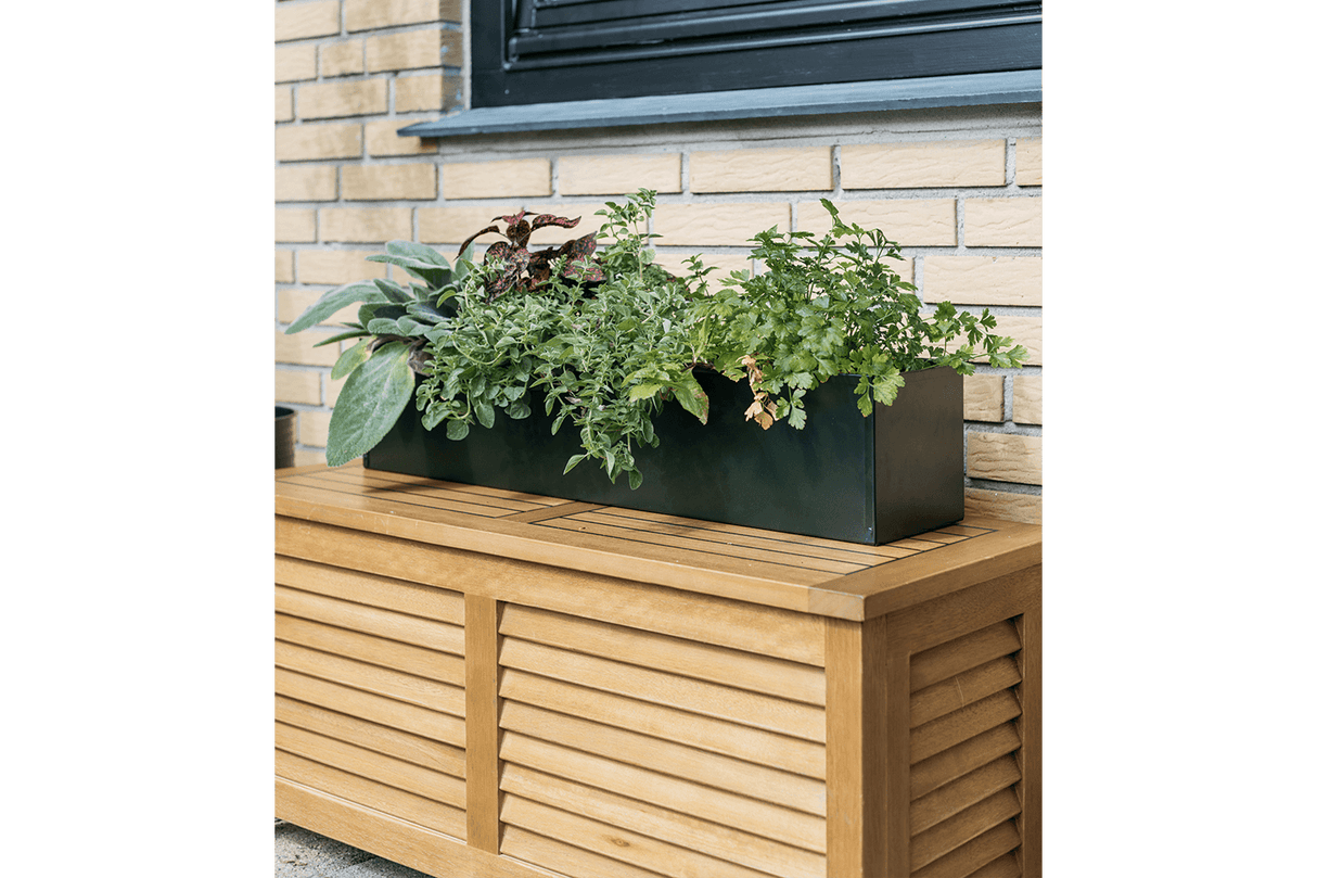 Liva dark green balcony flower box without bracket 60 / 80 / 100 cm