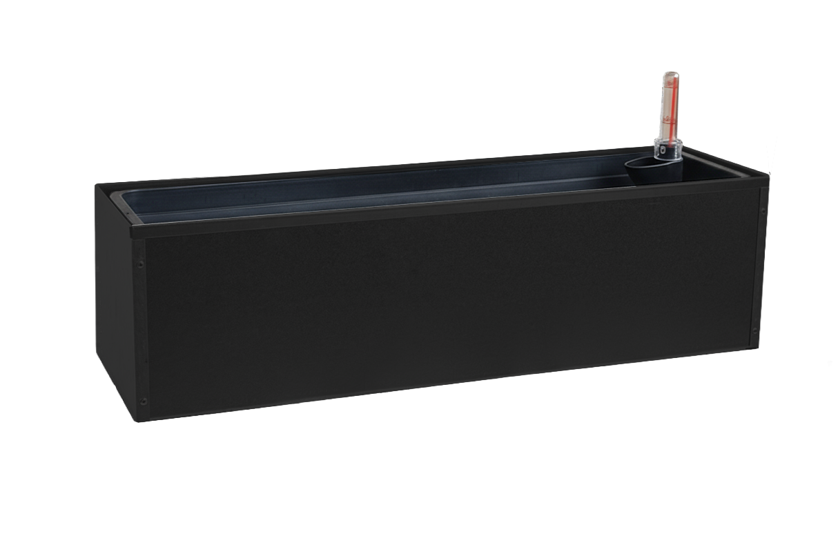 Liva black balcony flower box with self-watering system 60 / 80 / 100 cm