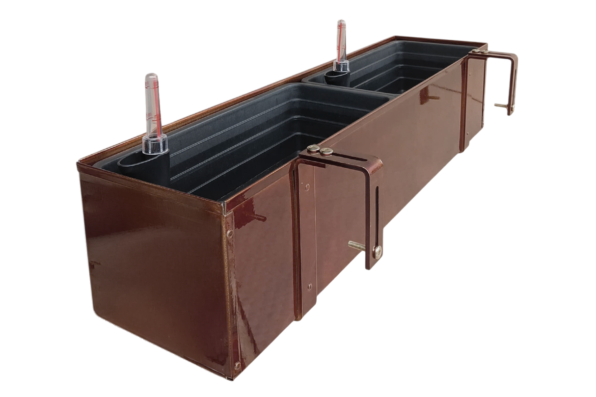 Liva copper balcony flower box with self-watering system 60 / 80 / 100 cm