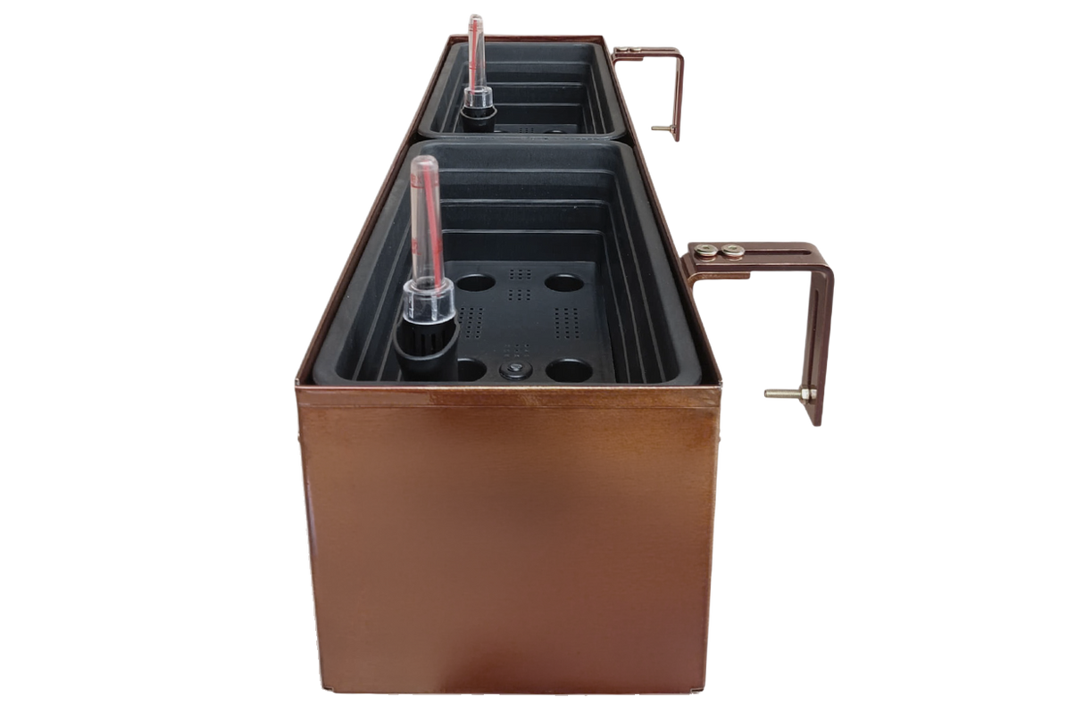 Liva copper balcony flower box with self-watering system 60 / 80 / 100 cm