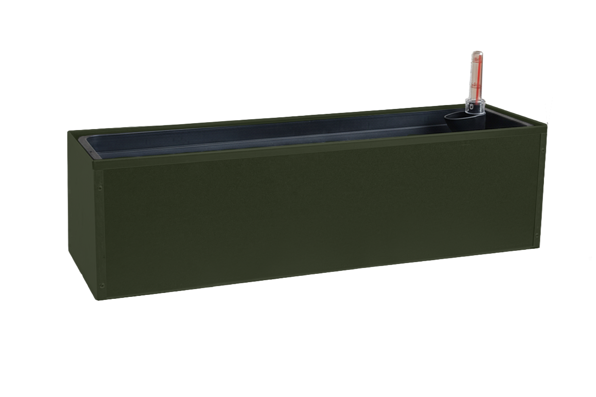 Liva dark green balcony flower box with self-watering system 60 / 80 / 100 cm