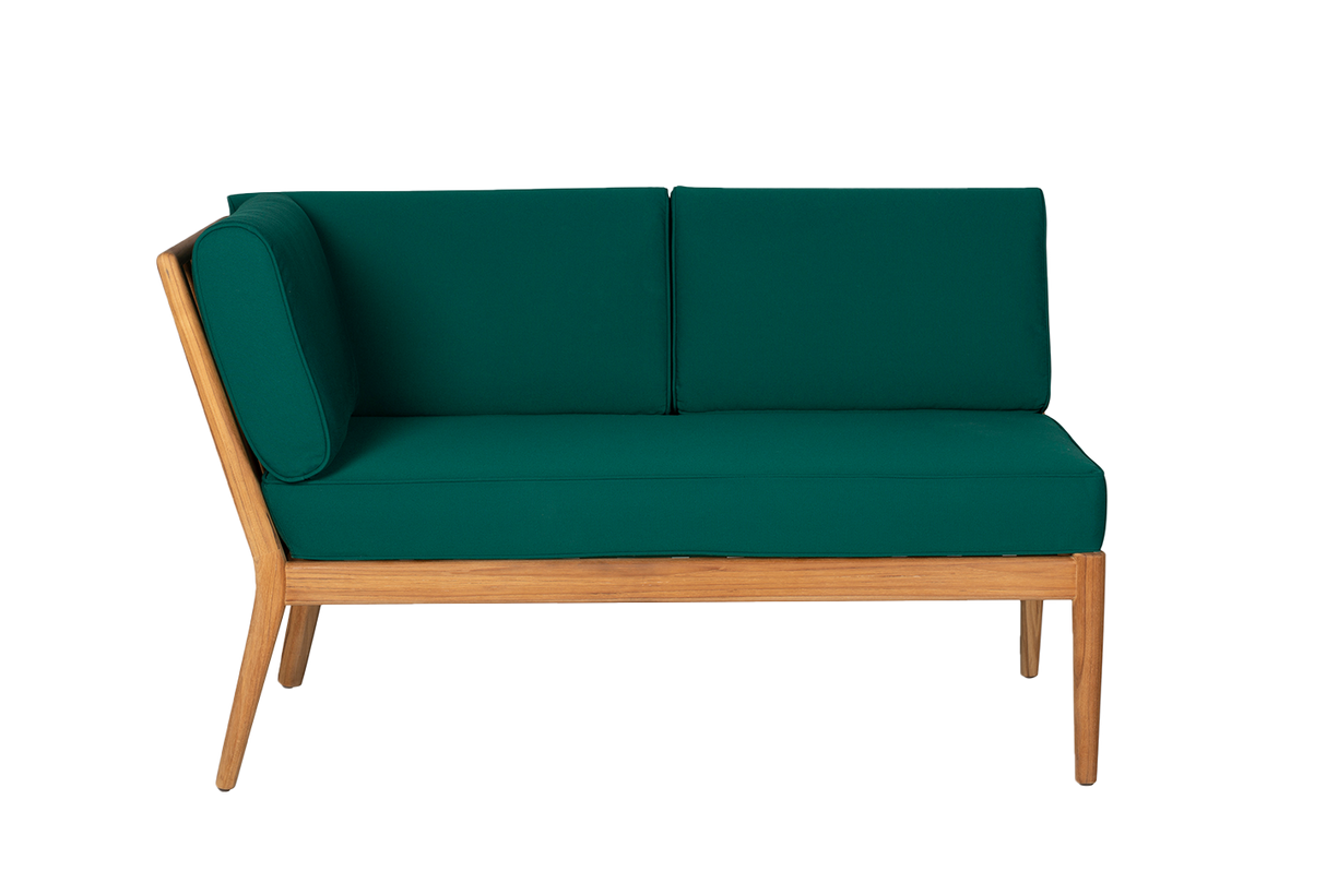 Sienna teak high back lounge sofa - left