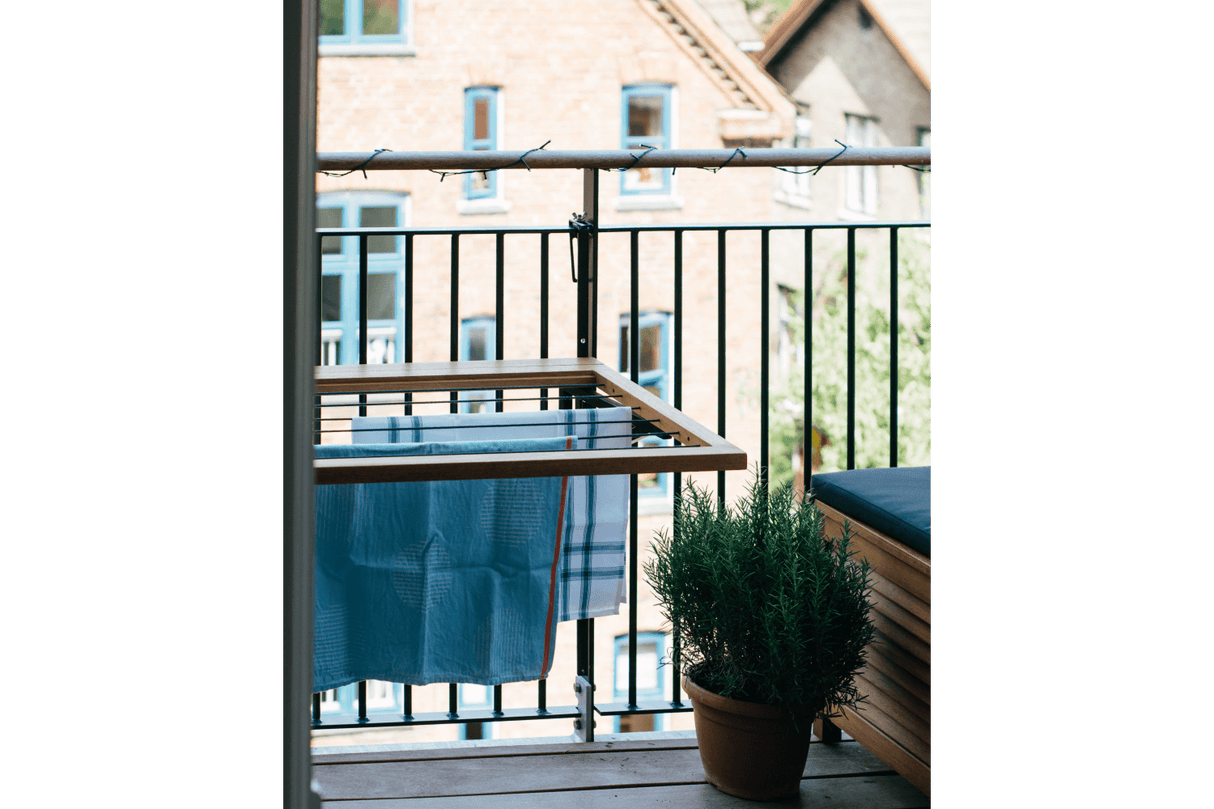 Alma teak hanging table with drying rack 100 x 60 cm
