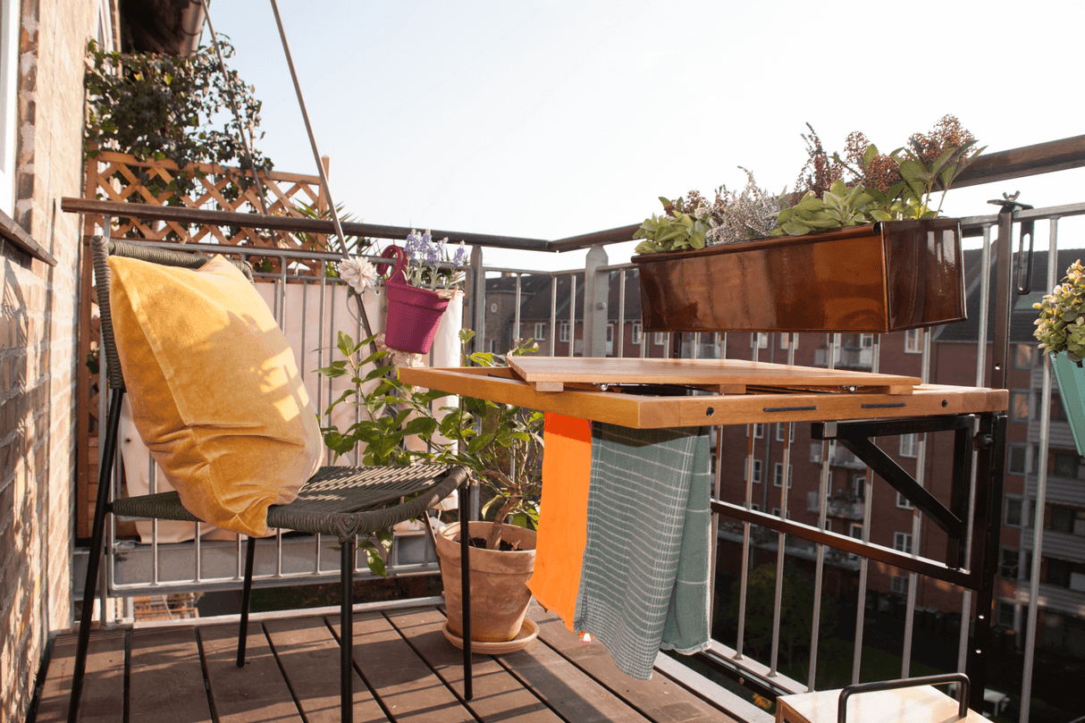 Alma teak hanging table with drying rack 100 x 60 cm