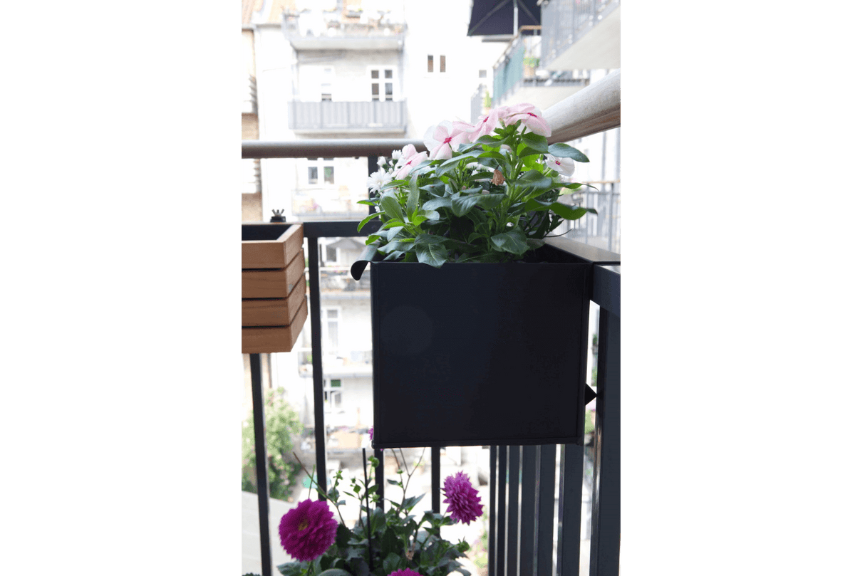 Esther black balcony flower box 40 / 60 / 80 cm
