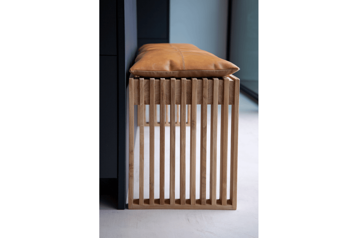 Leather cushion 104 x 35 cm