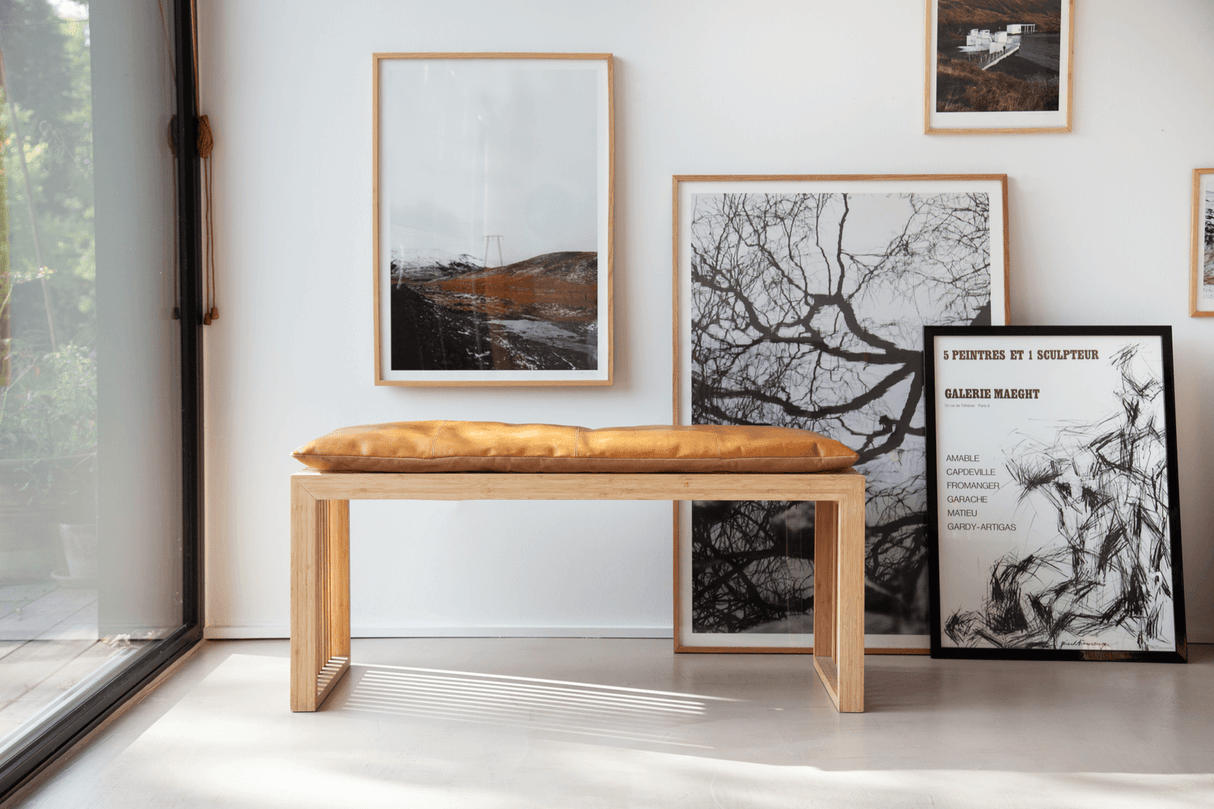 Leather cushion 104 x 35 cm