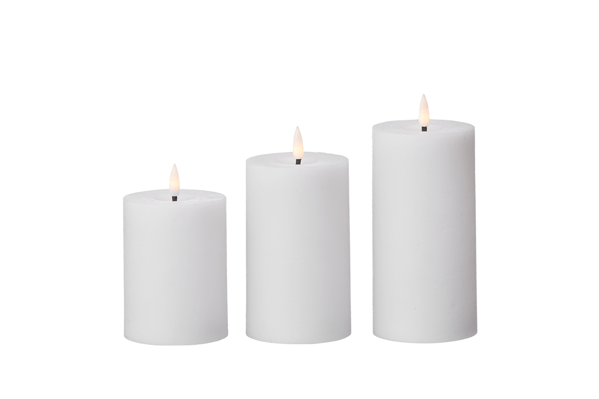 LED rustic block candles Ø7 cm