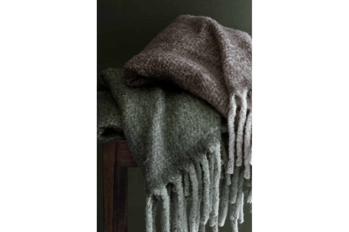 Mathea wool blanket with herringbone pattern