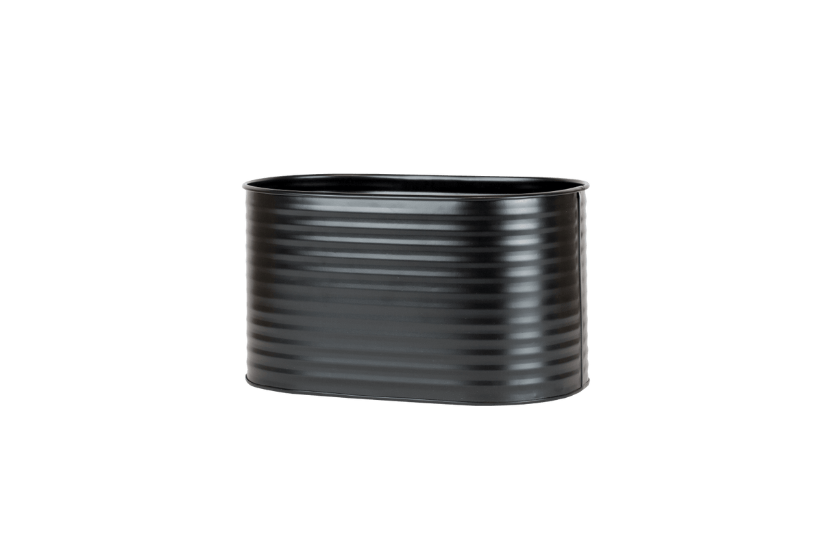 Ovalina Rillo black plant box for wall grid 30 x 17 cm