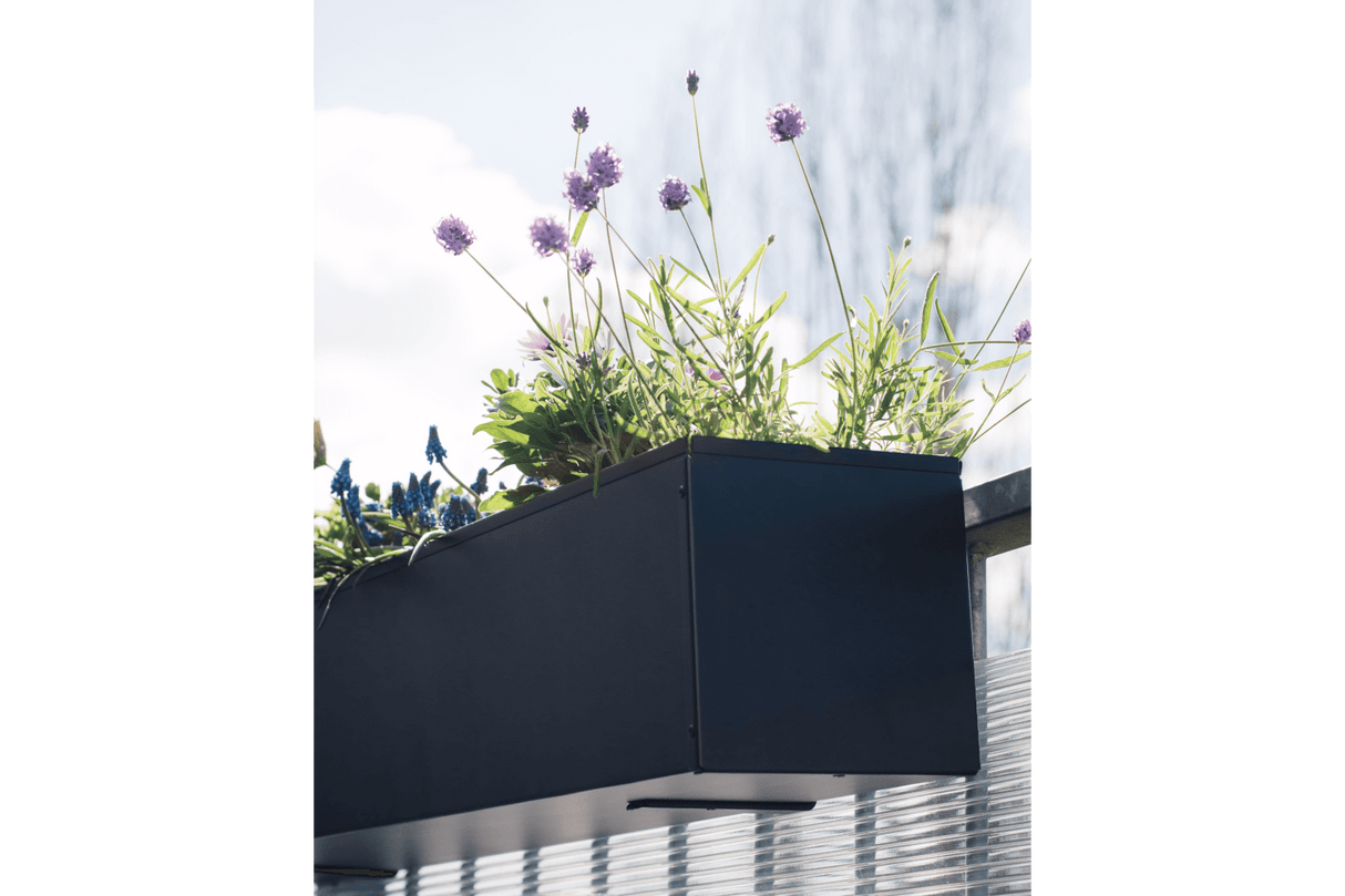 Sofie black balcony flower box 60 / 80 cm