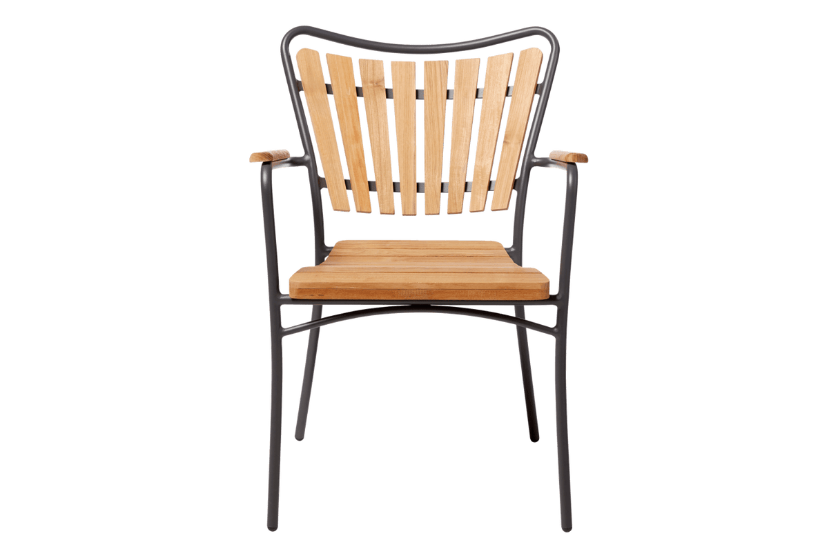 Teak chair with aluminum frame