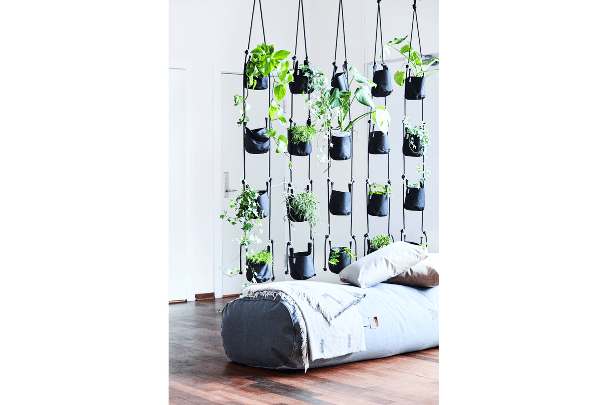 Vertical hanging flowerpots for wall and ceiling
