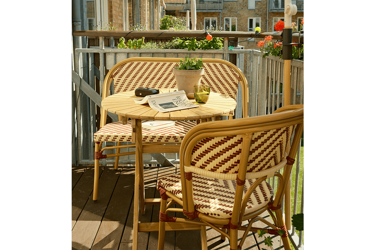 Rozette teak folding table Ø70 cm