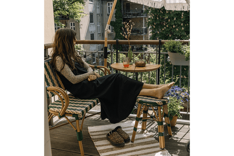 Claire café bench in French weave 108 cm