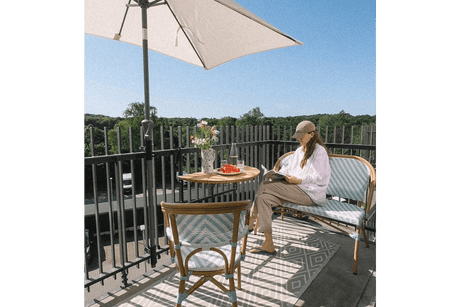 Claudine bench in French weave 108 cm