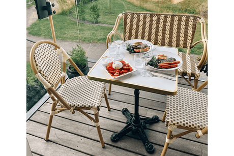 Florine café table with cast iron base 60 x 60 cm