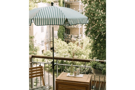 Jamila stripe parasol with tilt Ø130 cm