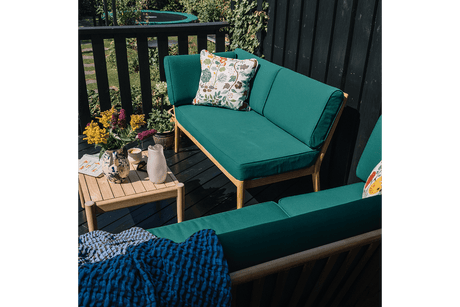 Sienna teak high back lounge sofa - left