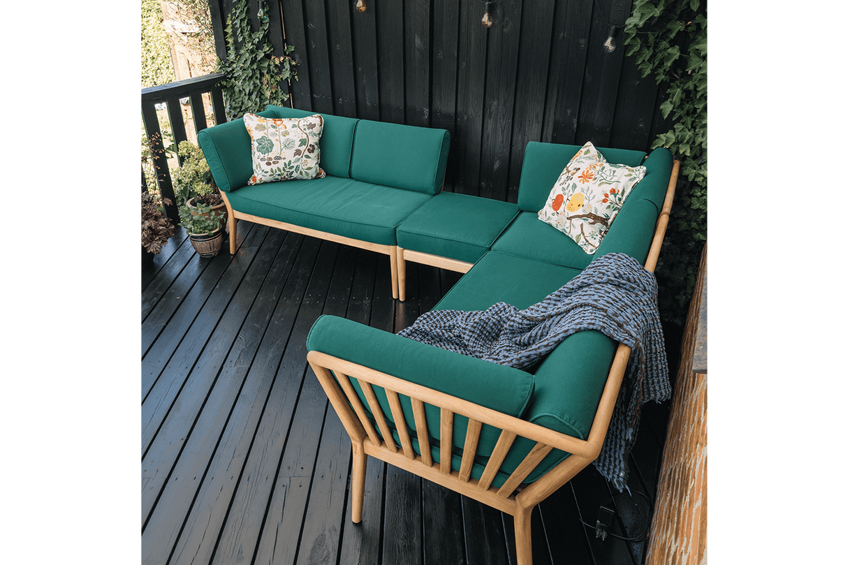 Sienna teak pouf / table