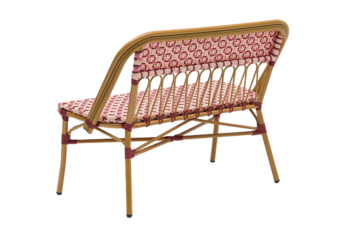 Soline café bench in french weave 107 cm