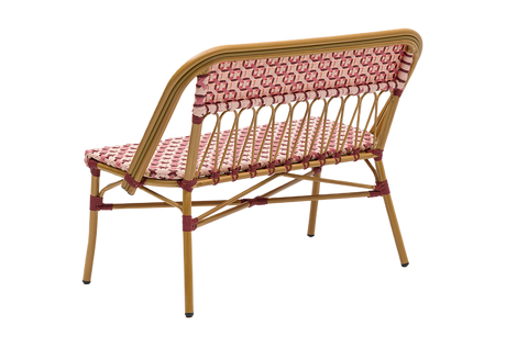 Soline café bench in french weave 107 cm