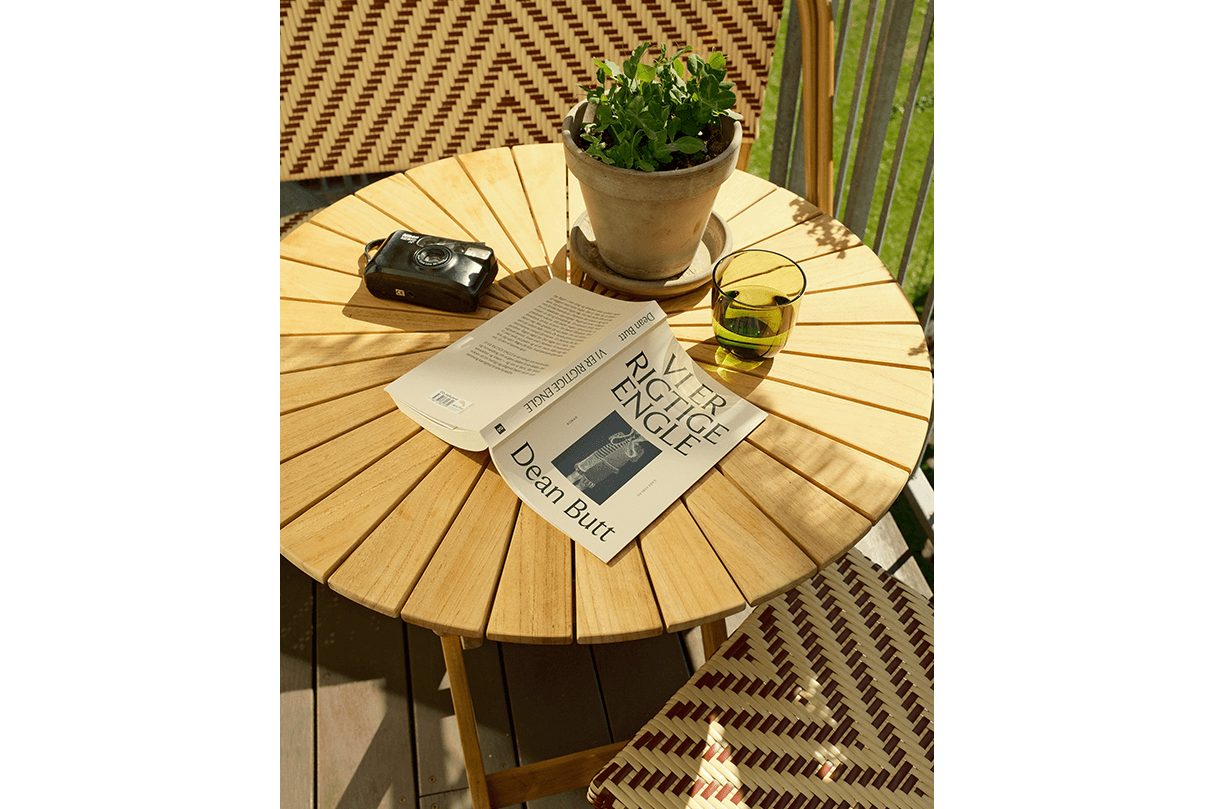 Rozette teak folding table Ø70 cm